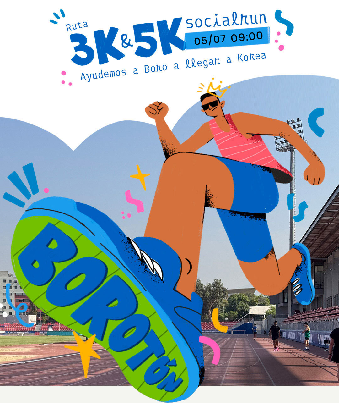 Afiche Social Run · Pro Fondos Mundial Korea